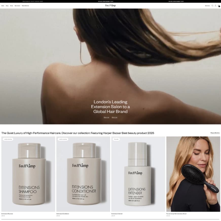 Fox and Vamp ecommerce website