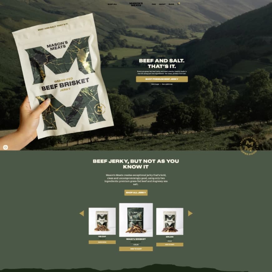Mason's Meats ecommerce website
